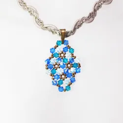 Pendant 45cm - Marissa Rhombus S-Khaki Braid - Pendant 45cm - Laiton bronze